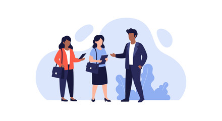 Diverse businesspeople collaborating, ideal for websites, presentations, and marketing materials.