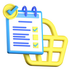 Checkout form 3D Icon colorful style