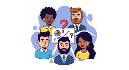 Diverse business team brainstorming solutions, ideal for presentations and websites.