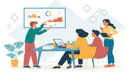 a diverse group of business people in a meeting room