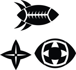 fish icons set