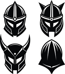 helmet designe vector silhouette Art & Illustration