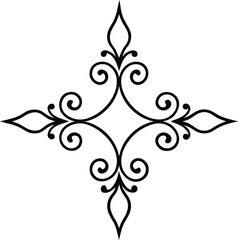 vector illustration of symmetrical floral corner