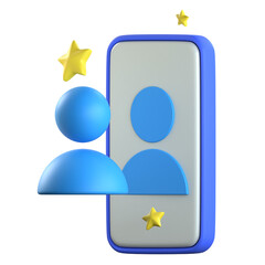 Self reflection mirror 3D Icon colorful style
