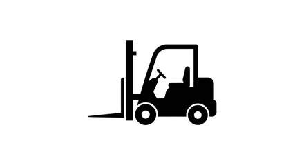 Forklift truck lifting cargo in industrial warehouse illustration