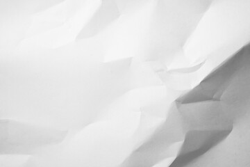 Fototapeta premium White Paper Texture background. Crumpled white paper abstract shape background with space paper for text