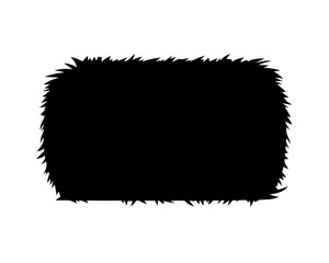 Abstract black rectangle form with spiky, irregular edges on a white backdrop