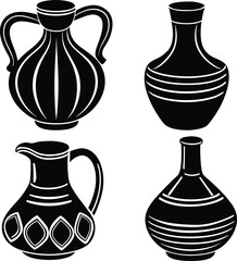 jug designe silhouette vector Art & Illustration