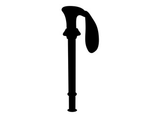 Simple Silhouette of a Walking Stick with a Ergonomic Handle Design