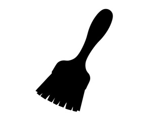 Black silhouette of a paint brush used for art and decoration