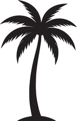 Obraz premium Palm Tree Silhouette in Black | Tropical Beach Nature Illustration Vector
