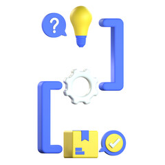 Product roadmap 3D Icon colorful style