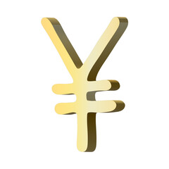 Obraz premium 3d yen currency symbol. Single element for design