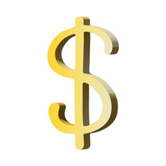 Fototapeta premium 3d dollar currency symbol. Single element for design