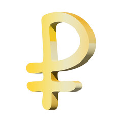 3d russian ruble currency symbol. Single element for design