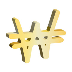 Obraz premium 3d won currency symbol. Single element for design