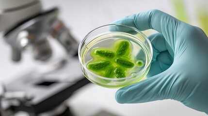Microbial Spore Petri Dish in Lab
