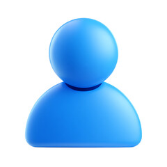 3d icon of a blue 3d user icon representing a person, isolated on transparent background © MSTSHAMALA