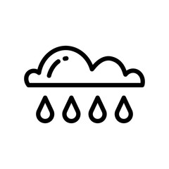 Rain Cloud icon thin single monoline