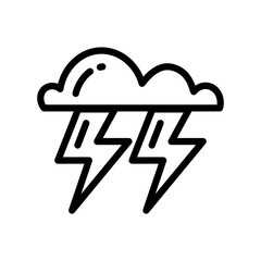 Thunderstorm icon thin single monoline