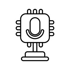 Obraz premium AI Voice Recognition Icon. Speech to Text, Smart Microphone, Audio AI Interface