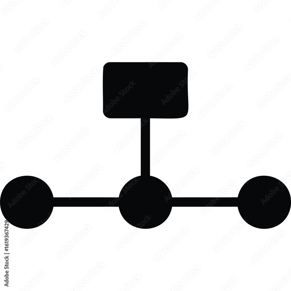 Poster hierarchical network structure, data flowchart, simple diagram, connection, organization chart, syst