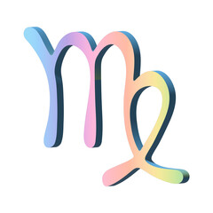 3d virgo zodiac sign Astrology clipart Element for design