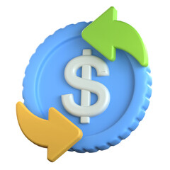 Refund 3D Icon colorful style