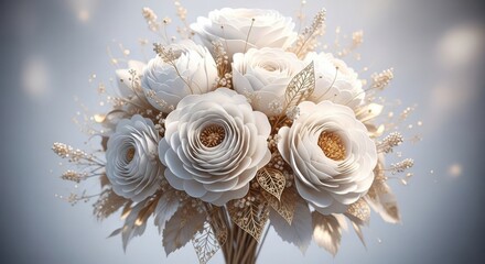 Elegant white floral arrangement with delicate textures