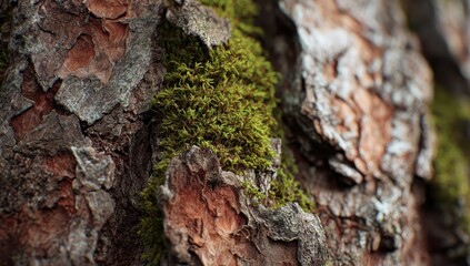 Close-up of mossy tree bark
