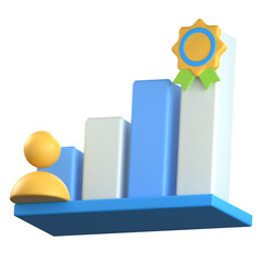 Career ladder 3D Icon colorful style
