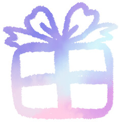Christmas gift box watercolor paint