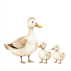 a cute animal of the ducks and ducklings