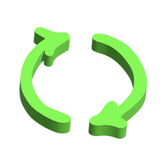 3d recycle arrow icon Recycling resources symbol Reuse of materials, zero waste, green environment, saving the planet