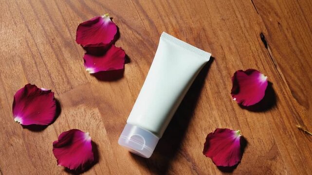 rose and candle with cosmatic tube mockups