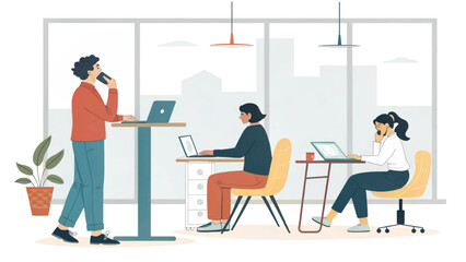 Modern Coworkers in a Bright Office, Ideal for Business Websites and Presentations