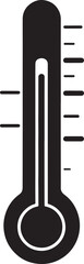 Thermometer Silhouette in Black | Medical Temperature Icon
