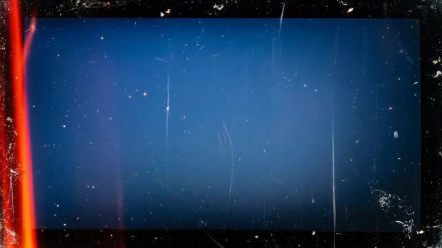 Vintage film frame with vibrant color bleed