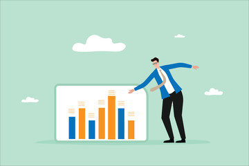 Fototapeta premium Demonstrating Successful Business Growth and Development illustration