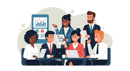 Diverse business team collaborating on a project, perfect for website banners or presentations.