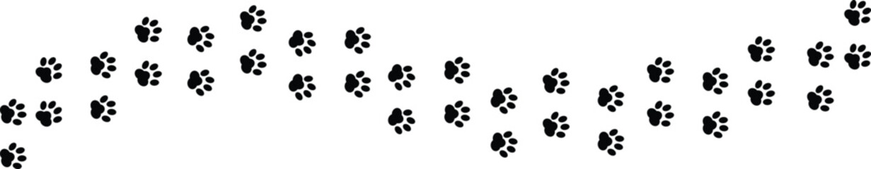 Black Paw Print Silhouette Isolated on White — Minimalist Animal Symbol for Pet Branding, Wildlife Icons, or Veterinary Designs, transparent background.Cat paw print. Paw print vector icon set © Vector Store