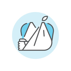 シンプル　イラスト　骨折のイメージ アイコン