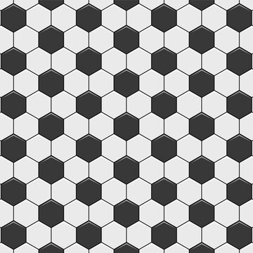 Football seamless pattern. Ball texture background. Flat style. Repeating ball pattern. Soccer ball pattern.  Vector illustration. 