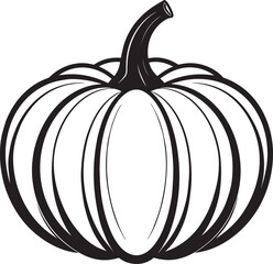 Pumpkin Silhouette in Black Color | Halloween Harvest Illustration Vector