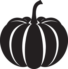 Pumpkin Silhouette in Black Color | Halloween Harvest Illustration Vector