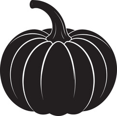 Pumpkin Silhouette in Black Color | Halloween Harvest Illustration Vector
