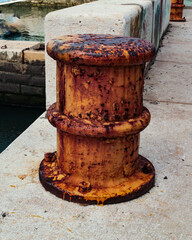 Iron bollard, for tying ships and boats, anchoring ships and boats, iron pole for tying ships, an...