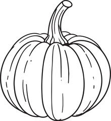 Pumpkin Silhouette in Black Color | Halloween Harvest Illustration Vector