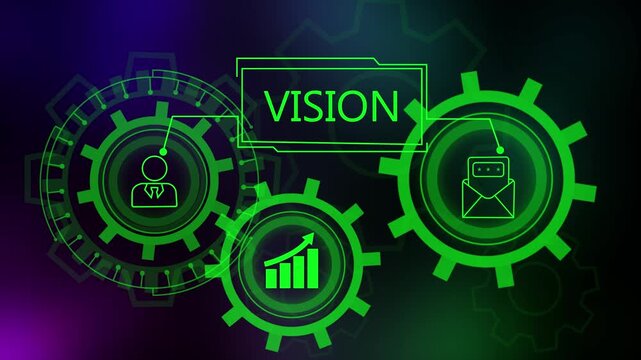 Visual representation of project Vision and teamwork in business operation.