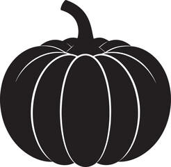 Pumpkin Silhouette in Black Color | Halloween Harvest Illustration Vector